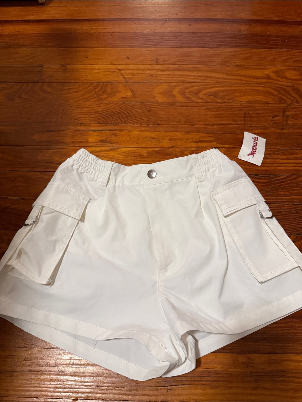 Love Tree White Cargo Pocket Shorts